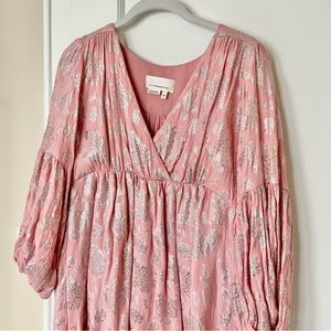 Anthropologie Jolene Jacquard Mini Dress XSP Pink, Perfect Condition